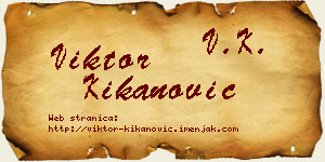Viktor Kikanović vizit kartica